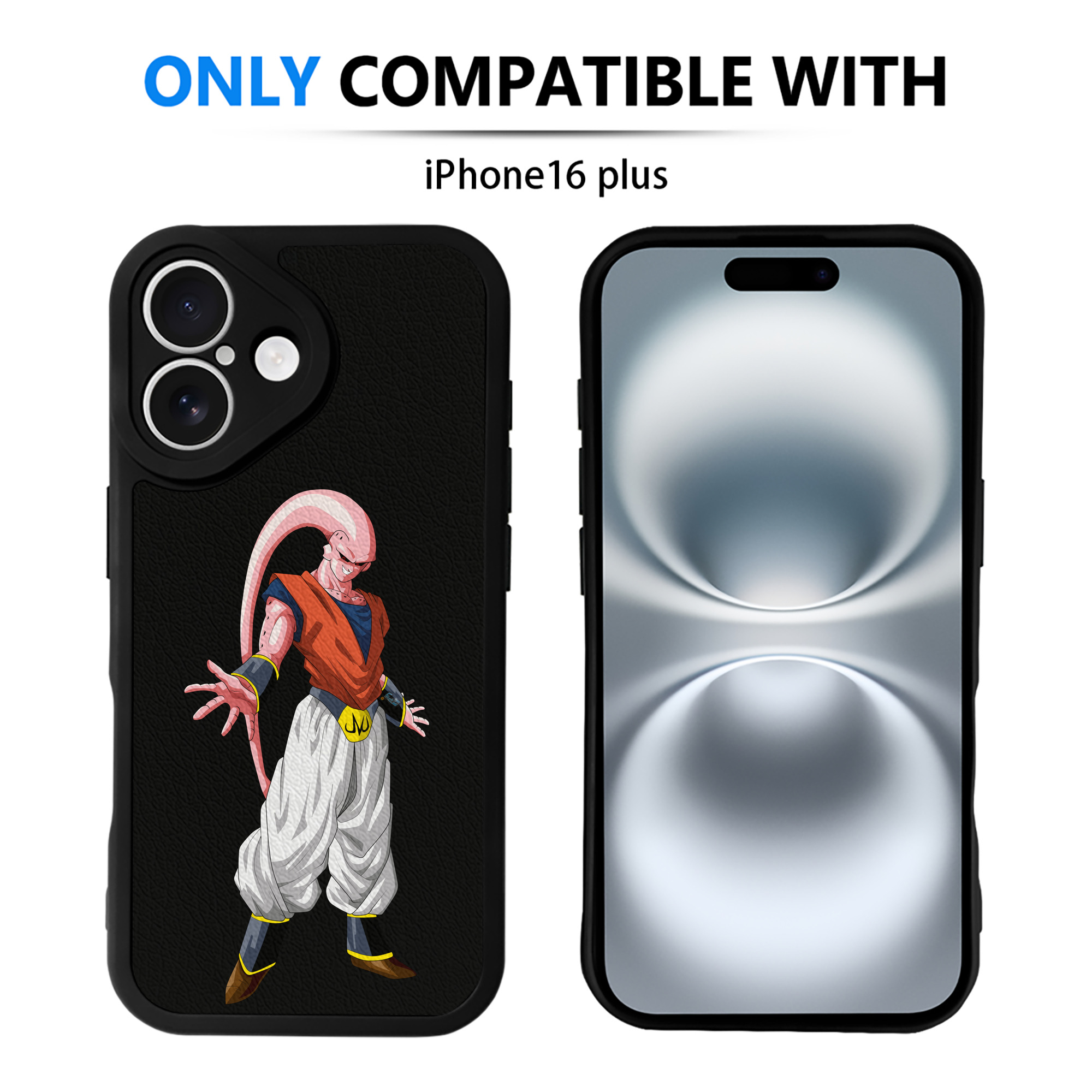 （画像用） ドラゴンボール 魔人ブウ DRAGON BALL Majin Buu 【iPhone 16シリーズ対応】シリコンスマホケース（レザー調） 材質：シリコン